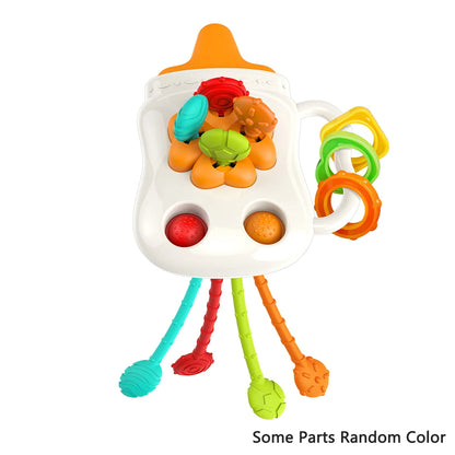 Activity Development Pull String Toys Silicone Teething Rattle Educational Learning Toy Baby Sensory Montessori Toys gift