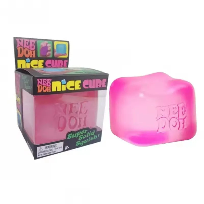 Nee Doh Jellyfish & Cube Squish Toy, Stress Relief Fidget Toy, Sensory for Kids & Adults