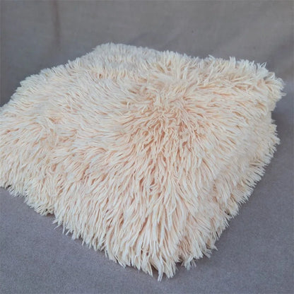 Newborn Photography Plush Blanket Baby Photo Background Rug for Studio Long Pile Fur Mat 0-12M