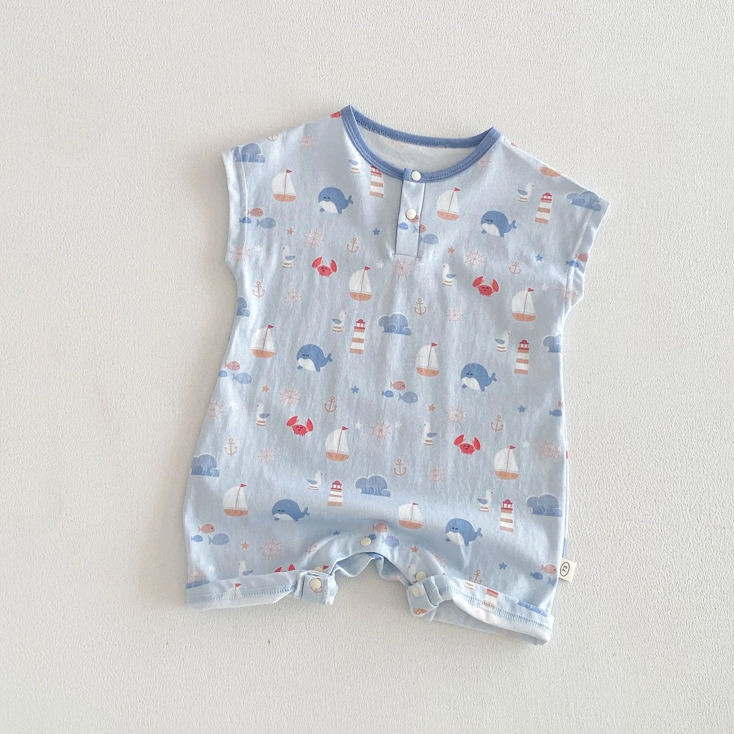 Summer Casual Baby Romper, Cute Cartoon Print Sleeveless One-Piece Bodysuit for Toddlers