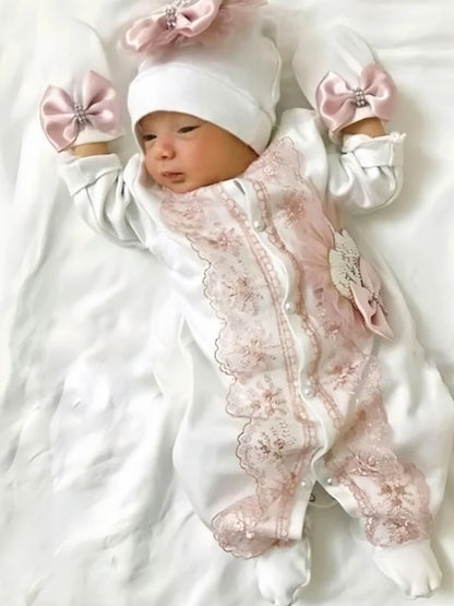 Baby Prince Welcome Home 3pcs Crown Layette Hospital Exit Newborn Outfits Swaddle Set Hello World I'm new Cotton