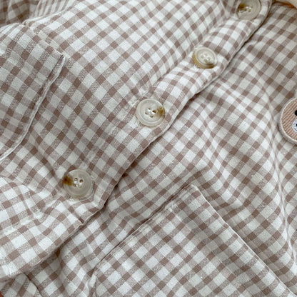 3712D Baby Coat Winter Plaid Cotton Padded Boy's Coat 0-3Year Girl's Warm Cotton Jacket Tops