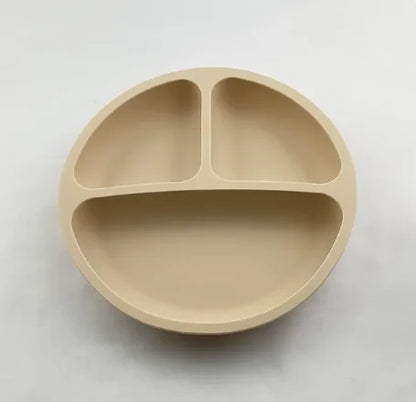 5Pcs/Set Baby Soft Silicone Tableware Kid Feeding Dishe Sucker Plate Bowl Spoon Fork Set Children Dishes Non-slip Dinnerware Set