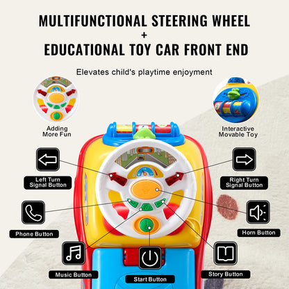 SucceBuy Toddler Ride On Push Car Sit to Stand Kids Ride On Toy Car W/ Music Steering Wheel   Seat Storage for Toddlers Ages 1-3
