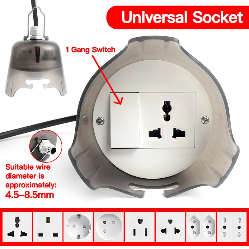 Outdoor Waterproof Electrical Socket, Rainproof Weatherproof Power Outlet, Durable Protective Cover for Garden/Patio/Outdoor Use