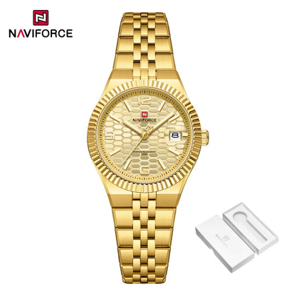 New NAVIFORCE Women 2026 Fashion Watch High Quality Waterproof Ladies Quartz WristWatches Female Steel Bracelet Romantic Clock