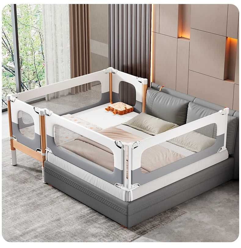 Customizable Splicing Crib Solid Wood Widened Bedside Flat Bed Seamless Liftable Guardrail Baby Children's Bed