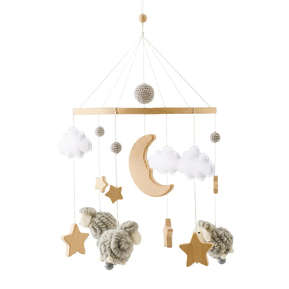 Baby Wooden Crib Mobile Bed Bell Hanging Rattle Toy Newborn Music Box Bed Bell Hanging Toys Holder Bracket Infant Crib Baby Gift