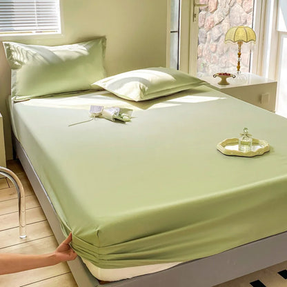Solid Color Waterproof Fitted Bed Sheet Bed Cover Mattress Protective Cover  All Size for Bed Mattress All Seasons