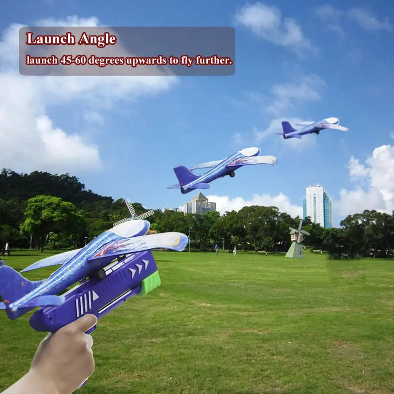 Clearance_Kids 24/34cm Foam Plane Launcher Outdoor Toy for Boys Sport Catapult Game Children Girl Birthday Xmas Gifts_Continuous