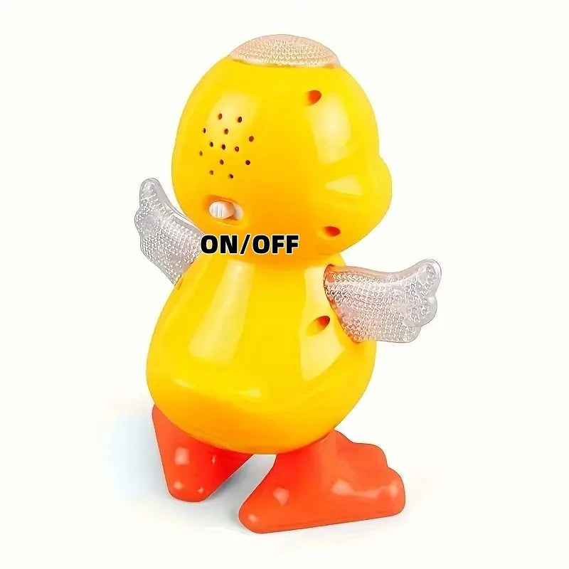 Interactive Dancing Duck Toy with Dynamic Music, Flashlights, and Active Wings - A sensory toy suitable for 3-6 year old childre