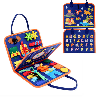 Busy Board Sensory Play Board Montessori Leaning Toys For Toddlers Foldable Sensory Toy Toddler Activity Board-Educational Learn