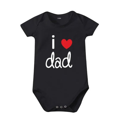 Pure Cotton I Love Mom Newborn Rompers  I Love Dad Baby Romper Twins Matching Bodysuit Summer for 0-24 Months Baby Clothes