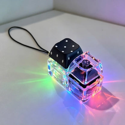 Light Up Keychain Keyboard 2/4 Key Keychain Pendant Decompression Keyring Hanging Pendant for Backpack Stress Releasing Gift