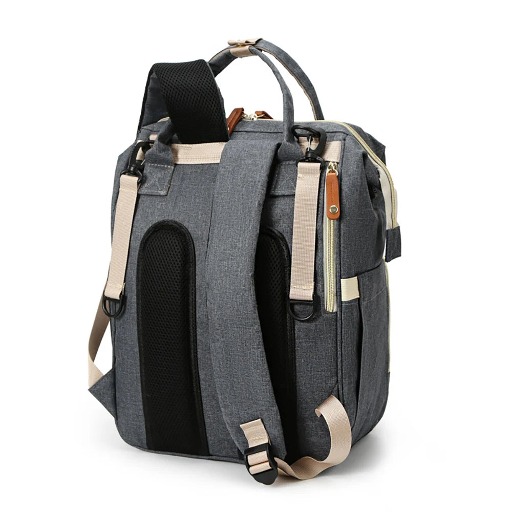 Fashionable Quilted Large-Capacity Backpack Mommy Bag; Multi-Functional Mommy Backpack for Traveling, Mother and Baby Bag; Lightweight Multi-Compartment Diaper Bag with Snack Pacifier Bag