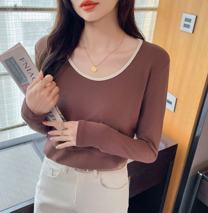 Autumn Postpartum Woman Breastfeeding Cotton T-shirt Lace Two-piece Nursing Tees Maternity