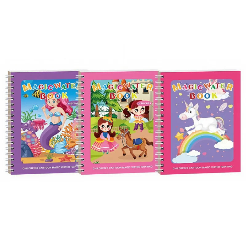 3PCS Drawing Coloring Books for Kids Magic Water Book with Pen 2 To 4 Years Old Children Learning Education Toy Education Toys