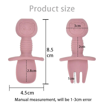 4Pcs/Set Baby Safe Silicone Dining Plate Solid Cute Cartoon Children Dishes Smile Face Baby Tableware Set Retro Kids Plate