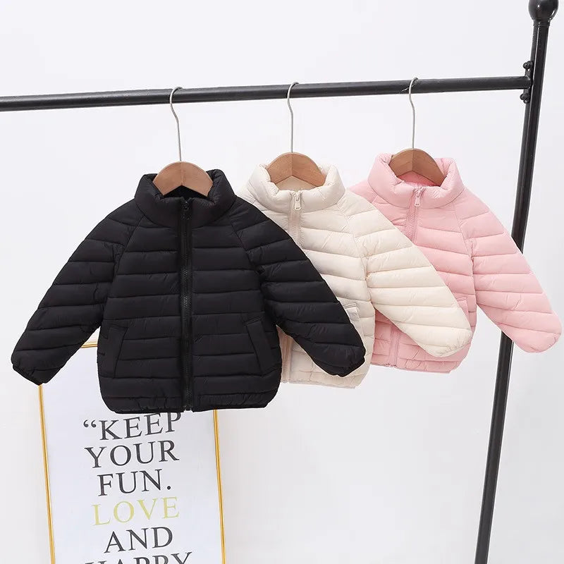 New Winter Thick Warm Jackets Autumn Kids Padded Down Cotton Clothes Boys Girls Hooded Parka Coats Children Outerwear 2-10 Years