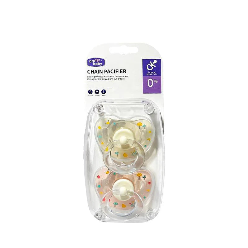 New 2pcs/4pcs Baby Pacifier Soother with Cover,Printed Soother with Cherry Round Nipple,Perfect Baby Shower Gift for New Parents