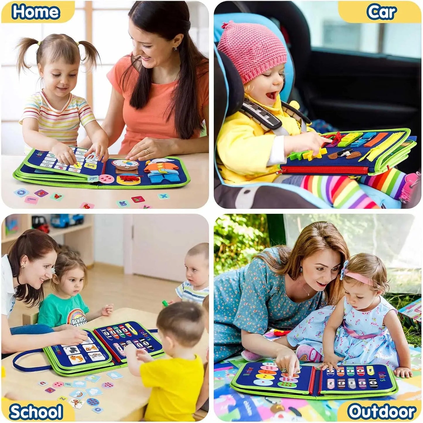 Sensory Play Board Busy Board Leaning Toys For Toddlers Foldable Sensory Toy Toddler Activity Board-Educational Learn