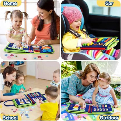 Sensory Play Board Busy Board Leaning Toys For Toddlers Foldable Sensory Toy Toddler Activity Board-Educational Learn
