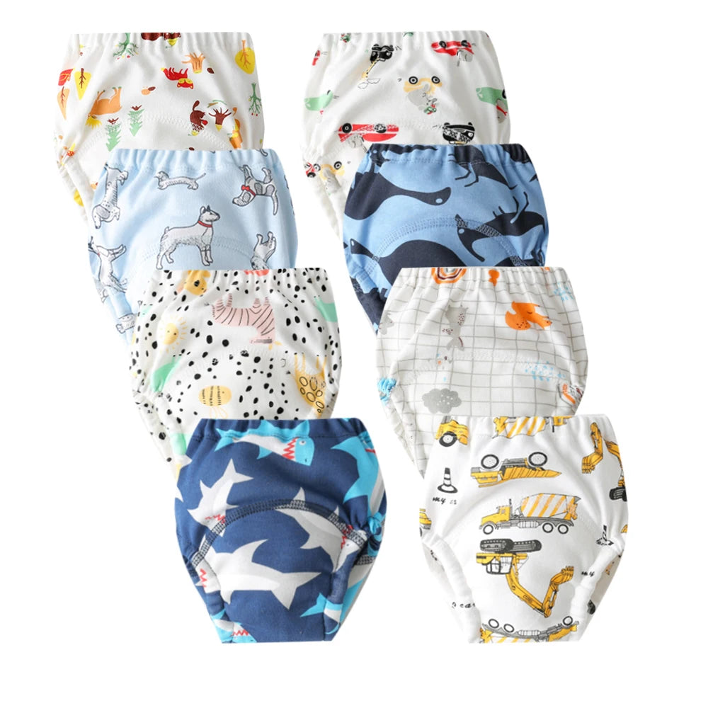 8pcs/6pcs Washable Baby Potty Training Pants Reusable Toilet Trainer Panty Reusable Cloth Diaper