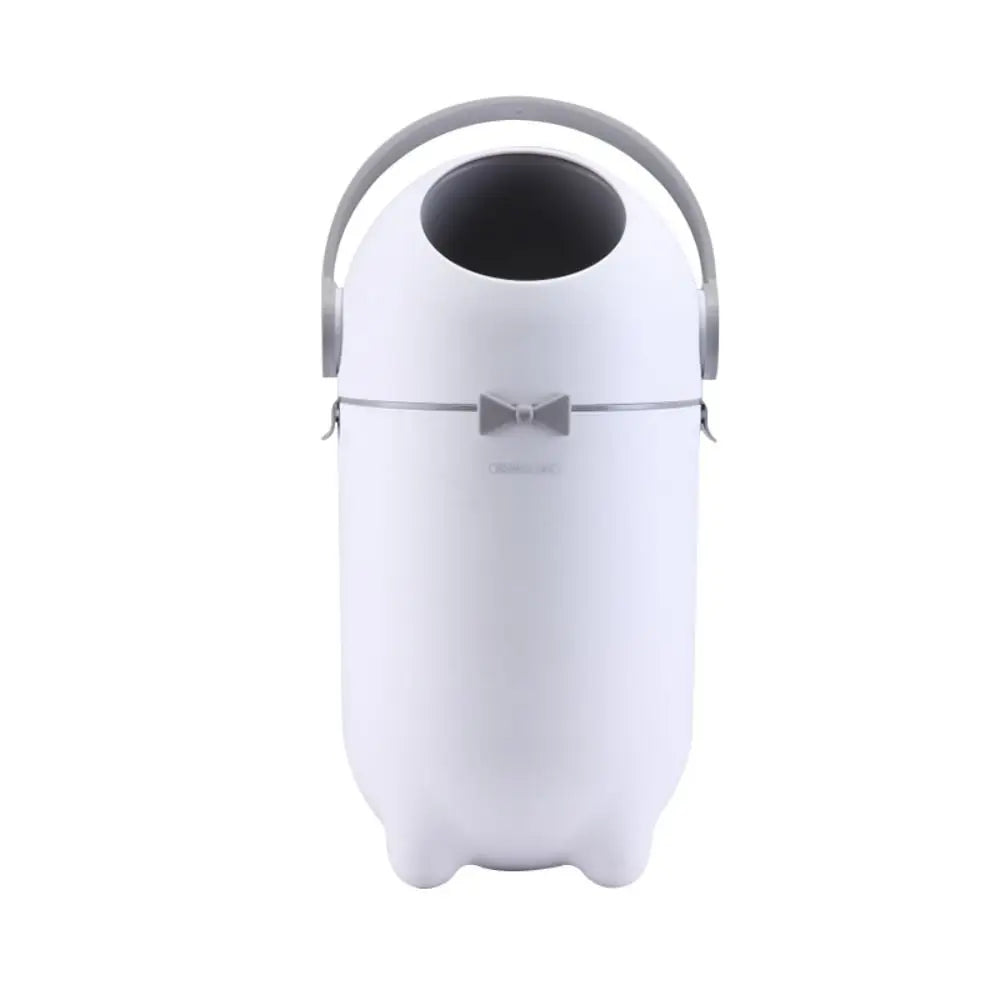 Portable 15 L Diaper Trash Can with Lid Large Capacity Waste Can Silent Opening Closing Handle Simple Trash Bin Household