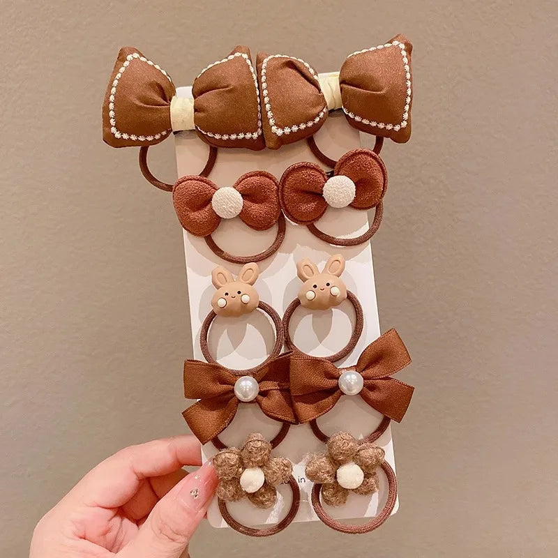 5/9Pcs/Set Cute Bows Hair Clips Hair Accessories For Girls Cartoon Animal Flower Hairpin Headdress Baby Hair Pins Birthday Gifts