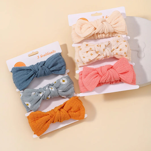 3pcs Baby Girls Headband Set Bow Knot Head Wrap Bandage Kids Toddlers Headwear Hair Band Infant Baby Newborn Hair Accessories