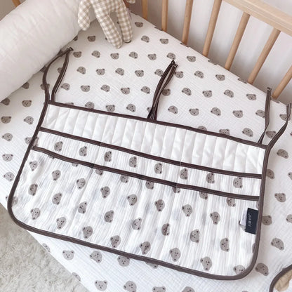 Cotton Newborn Crib Organizer Toys Baby Bed Hanging Storage Bags Diaper Pocket for Crib Bedding Set Accessories Nappy Store Bags