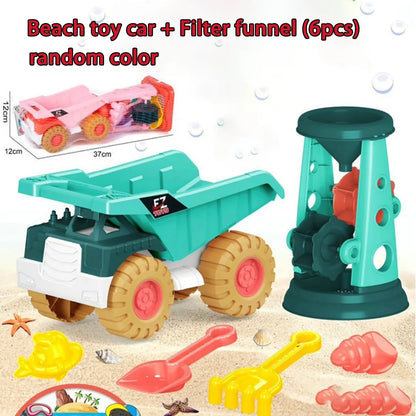 Children's beach toy sets: shovels, beach buckets, funnel tools, summer outdoor water play toys for babies