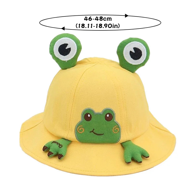 Baby Bucket Hat for Kids Spring Outdoor Boys Girls Sun Hat Summer Cute Frog Toddler Children Fisherman Cap Cotton