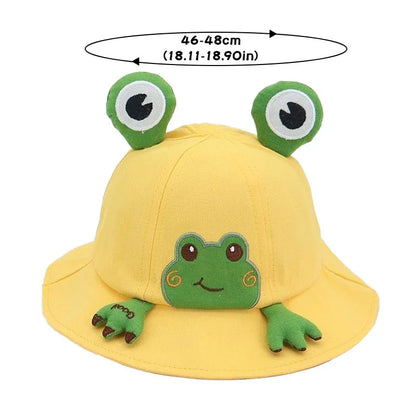 Baby Bucket Hat for Kids Spring Outdoor Boys Girls Sun Hat Summer Cute Frog Toddler Children Fisherman Cap Cotton