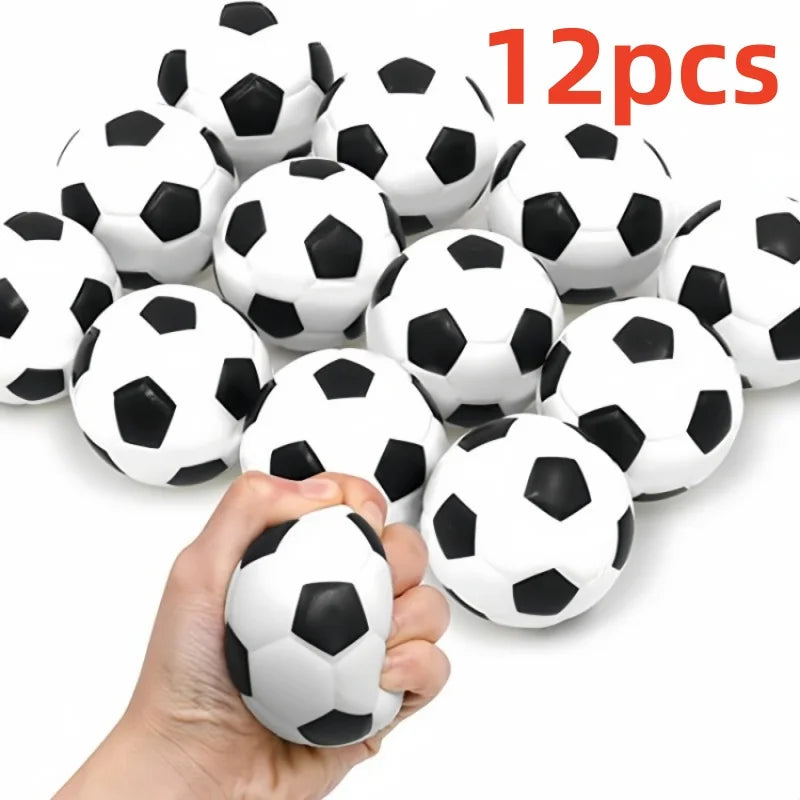 12Pcs Foam Sponge Decompression Vent Stress Balls Toy Soccer Anti Stress Relaxation Sports PU Ball Kids Birthday Party Supplies