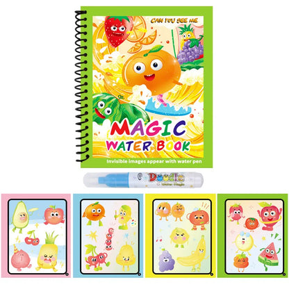 1pcs Kids Graffiti Picture Book with Refillable Water Pen Magic Water Painting Sensory Early Education Puzzle Drawing Toy