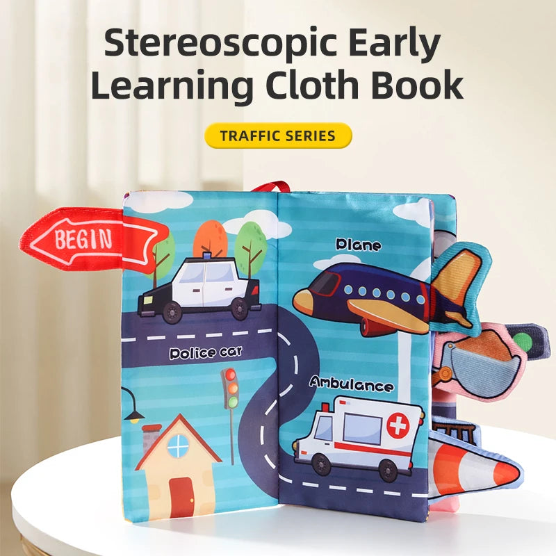 Baby early education cloth book puzzle toys can be washed and pulled