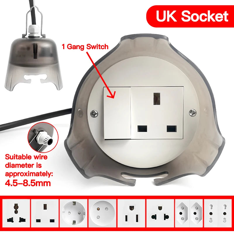 Outdoor Waterproof Electrical Socket, Rainproof Weatherproof Power Outlet, Durable Protective Cover for Garden/Patio/Outdoor Use