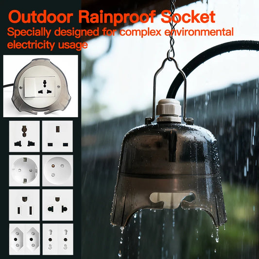 Outdoor Waterproof Electrical Socket, Rainproof Weatherproof Power Outlet, Durable Protective Cover for Garden/Patio/Outdoor Use