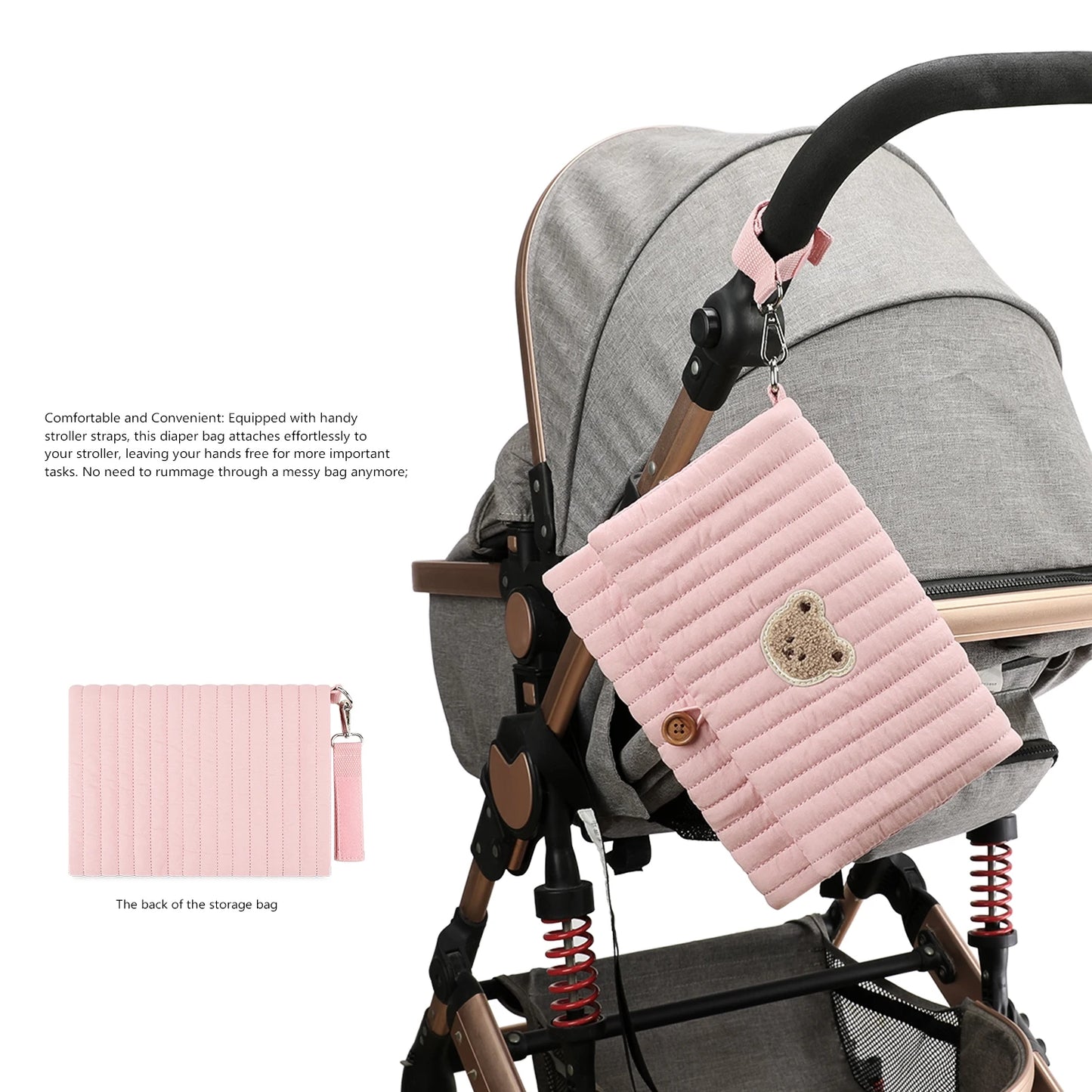 Hanging type multi-functional packing and organizing diaper bag for mother and baby travel