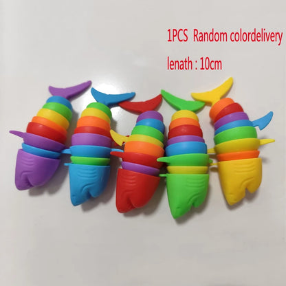 3D Slug Fidget Toy Colorful Slug Snail Flexible All Ages Relief Anti-Anxiety Sensory Toys for Children