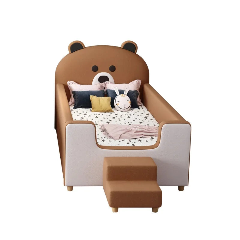Baby Cot Bed Child with Desk Modern Childrens Furniture Kids Boys Crib with Mattress Included Set Space Design for Bedroom Frame