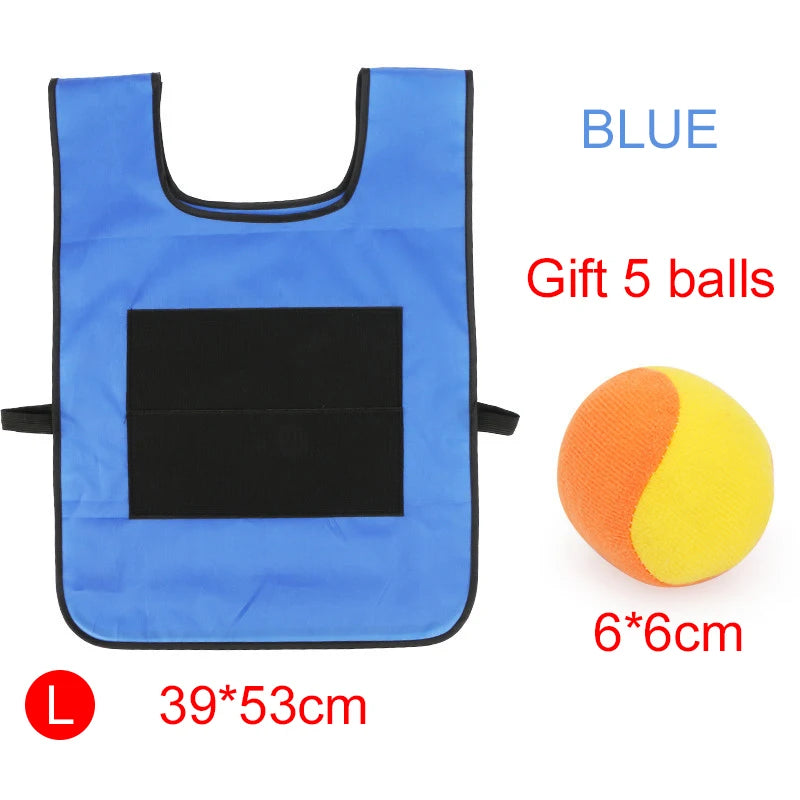 Children Sticky Ball Vest Toy with 5Balls Adhesive Outdoor Sports Physical Exercise Game Props Parent-child Interaction TMZ