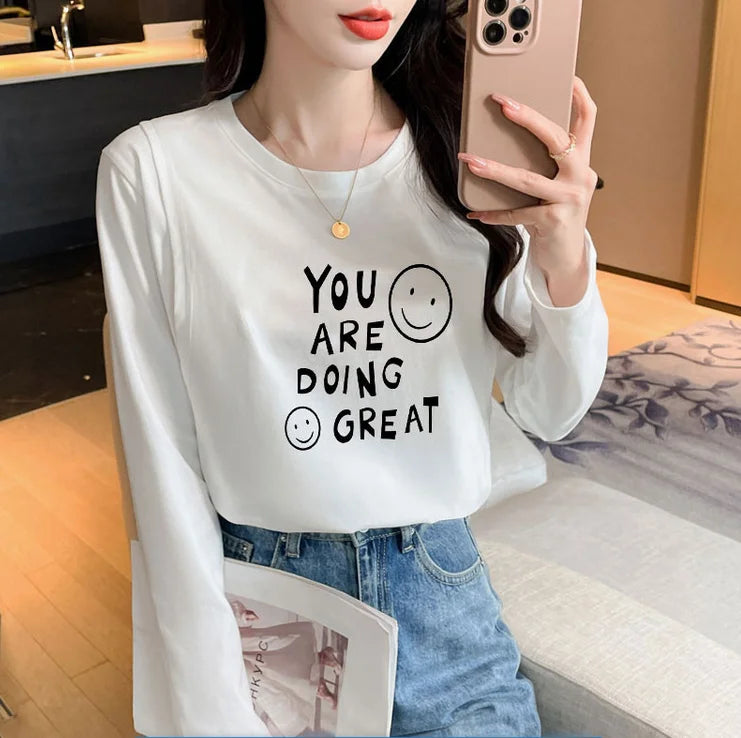 Autumn Postpartum Woman Breastfeeding Cotton T-shirt Lace Two-piece Nursing Tees Maternity