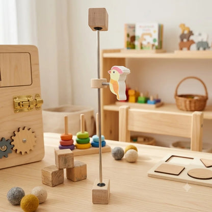 DIY Montessori Busy Board Accessories Set Wooden Sensory Activity Toys Gear Switch LED Light Drum Beads Educational Learning Toy