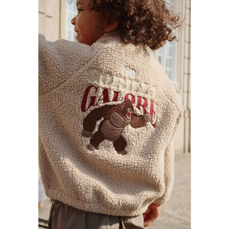 Winter Casual Boys Coat  Sherpa Jacket  Boys Girls Fashion Fleece Warm Outfit for Boys Girls Winter Kids Clothing