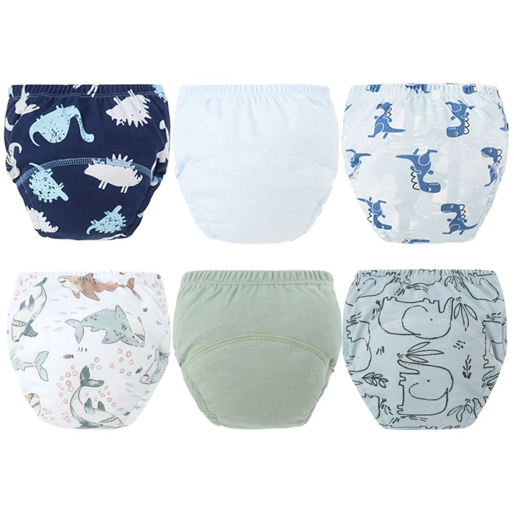 8pcs/6pcs Washable Baby Potty Training Pants Reusable Toilet Trainer Panty Reusable Cloth Diaper