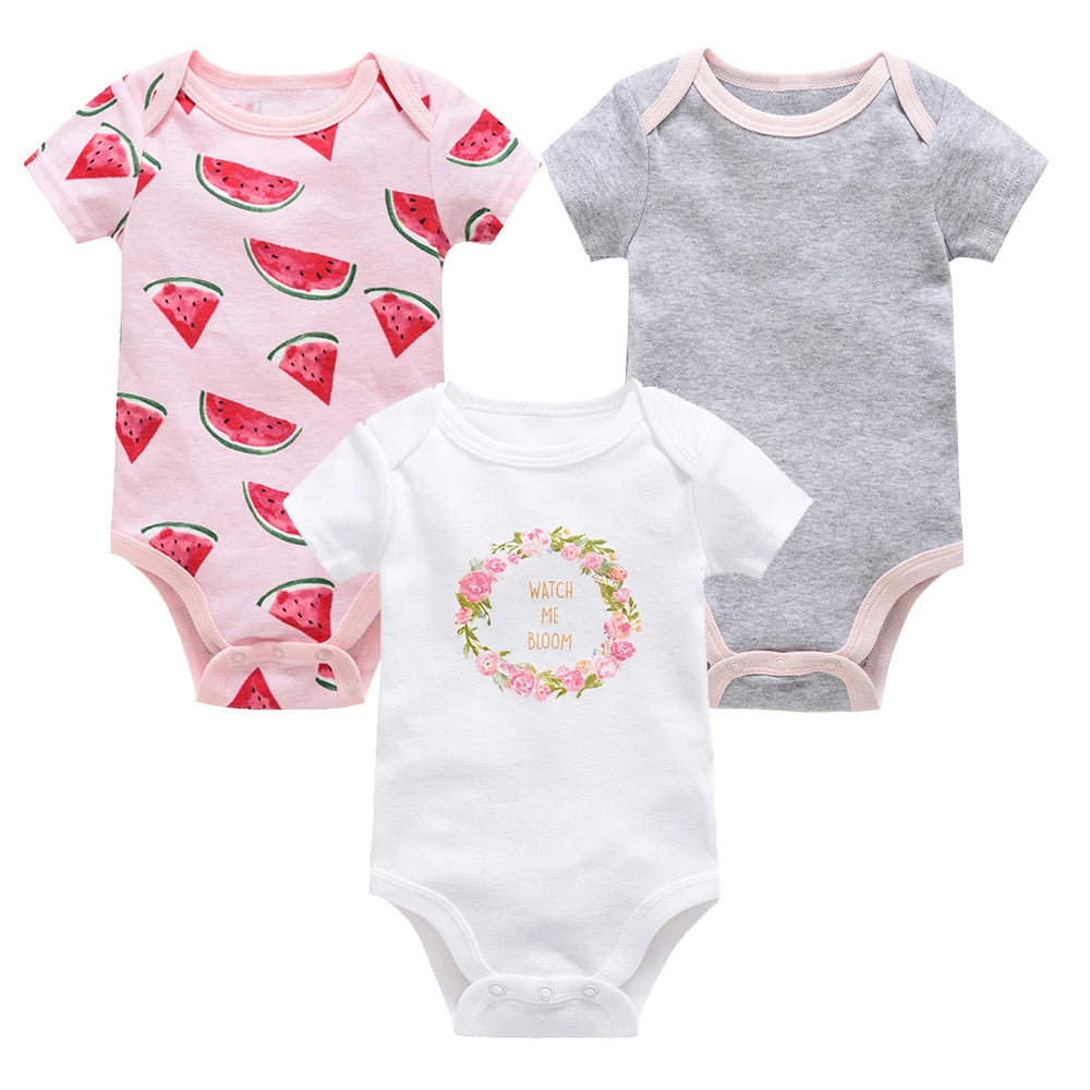 Honeyzone Summer Baby Clothes Infant Girls Romper Cute Lion Full Print Boys Bodysuits 2pcs /Set Trottie Jumpsuits Outfits 