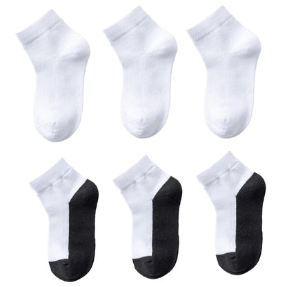6 Pairs Cotton Kids Boys Girls Socks Childrens Babys Toddlers Sport Socks School Students Spring Autumn Soft Fashion Short Socks