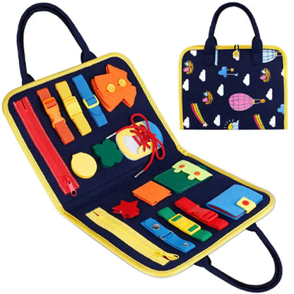 Busy Board Sensory Play Board Montessori Leaning Toys For Toddlers Foldable Sensory Toy Toddler Activity Board-Educational Learn